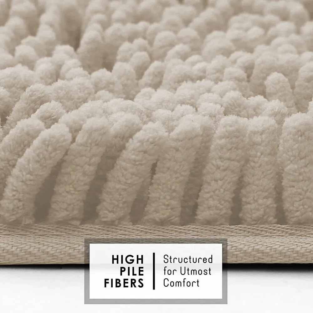 Hearth & Harbor Bathroom Rugs, Chenille Bath Mat Non-Slip Backing Rubber NWT